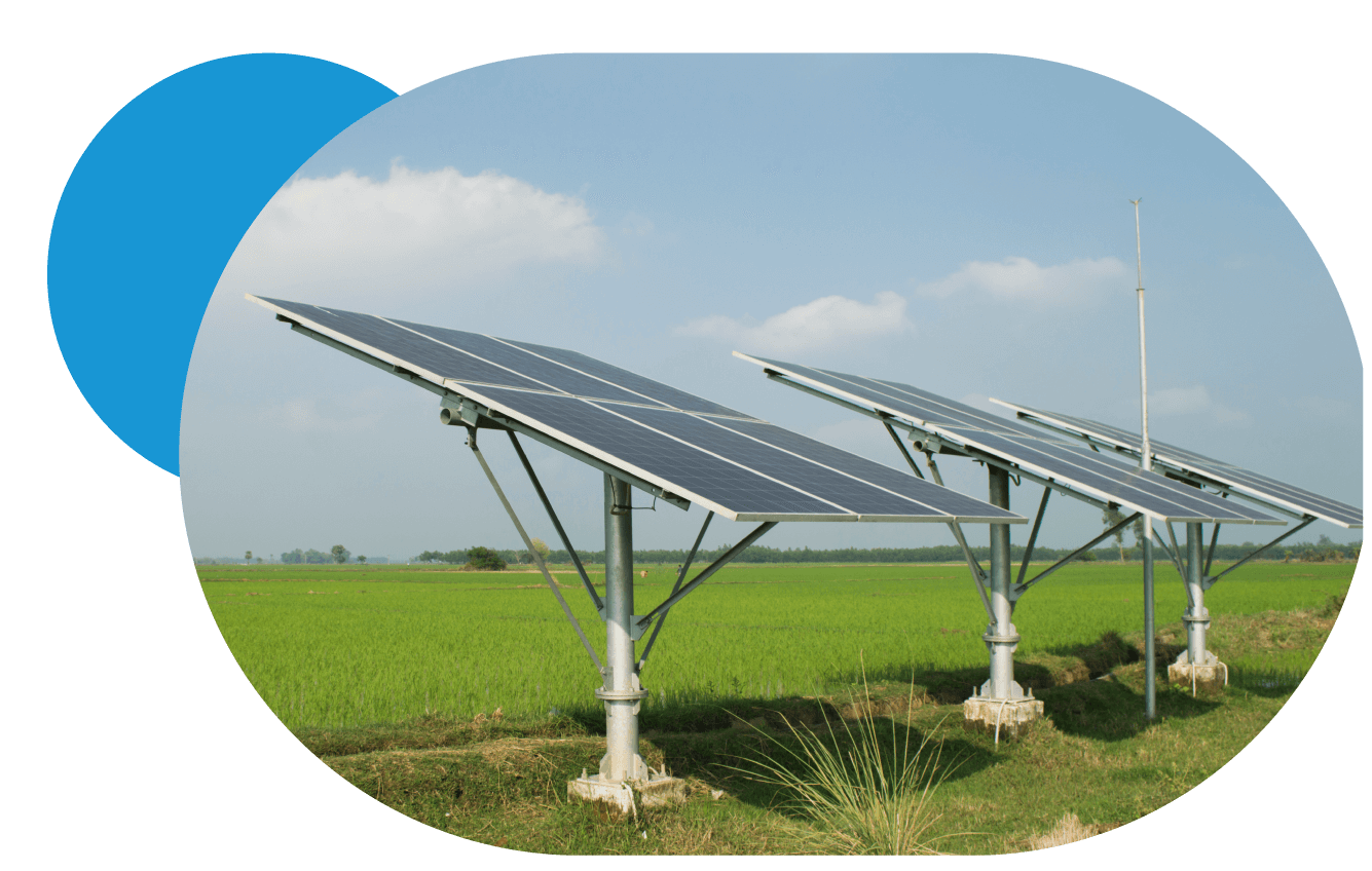 Placas solares fotovoltaicas para riego de cultivos.